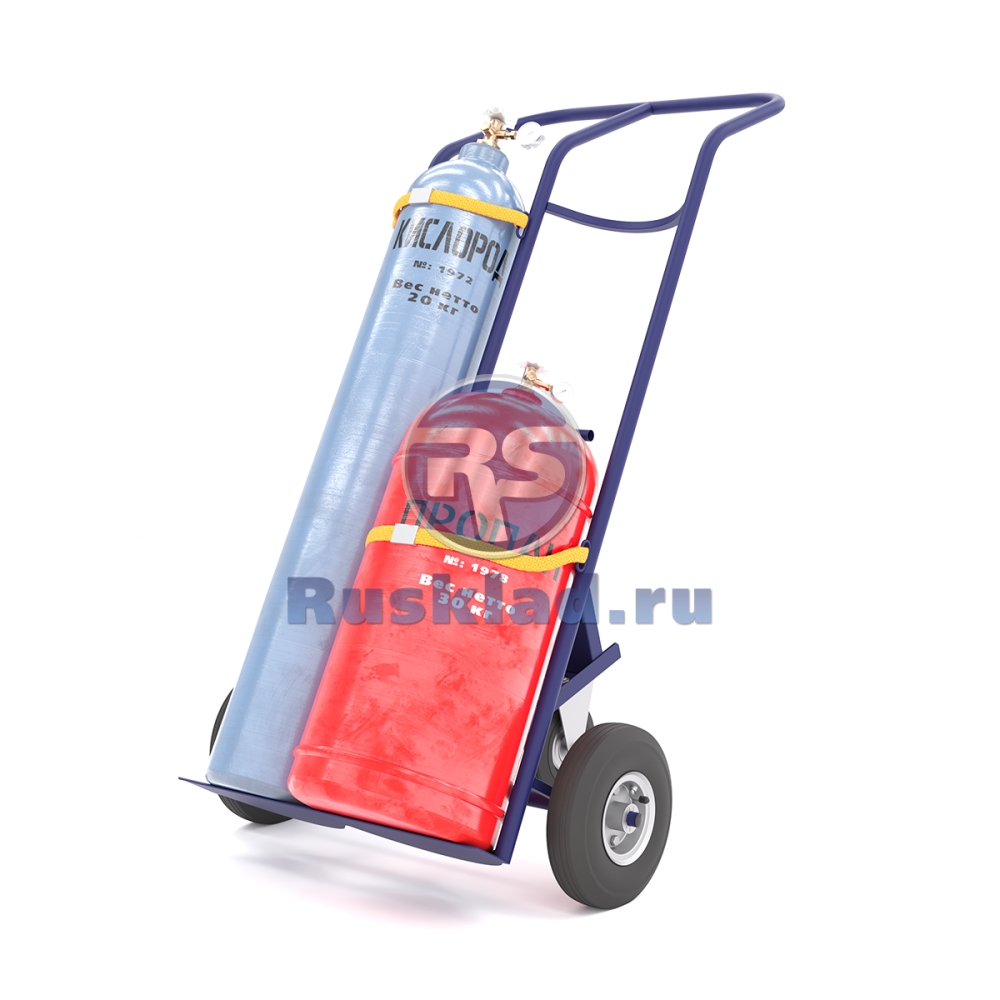 Тележка для перевозки двух газовых баллонов с фиксацией ремнём КП 2 (г/п 220кг) Тележка для перевозки двух газовых баллонов с фиксацией ремнём КП 2 (г/п 220кг)